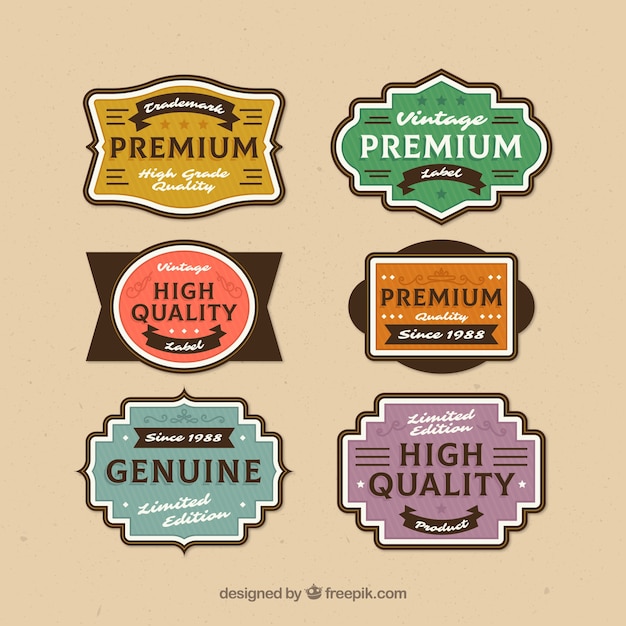 Free vector elegant vintage label collection