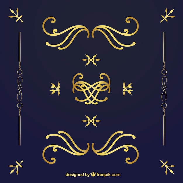 Free vector elegant vintage ornament collection