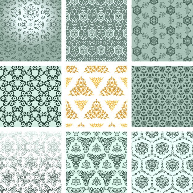 Free vector elegant vintage pattern collection