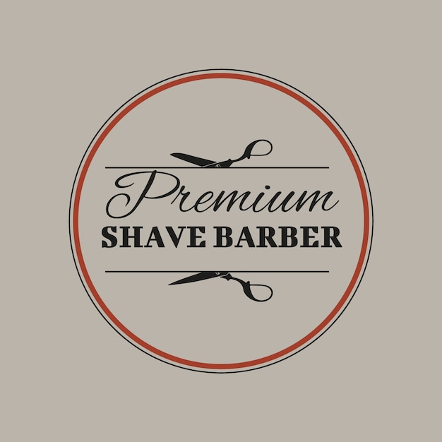 Elegant vintage premium shave barber logo template