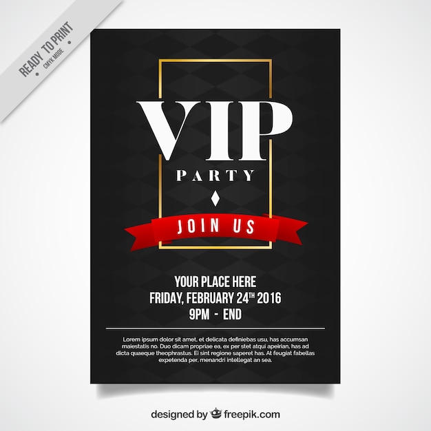 Elegant vip party poster