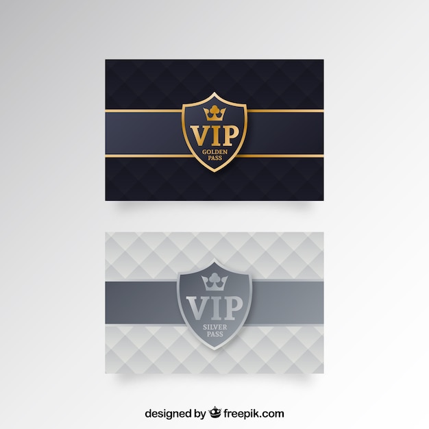 Free vector elegant visiting card with vip style