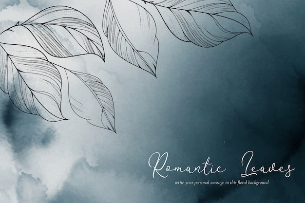 Элегантный акварельный фон с романтическими листьями