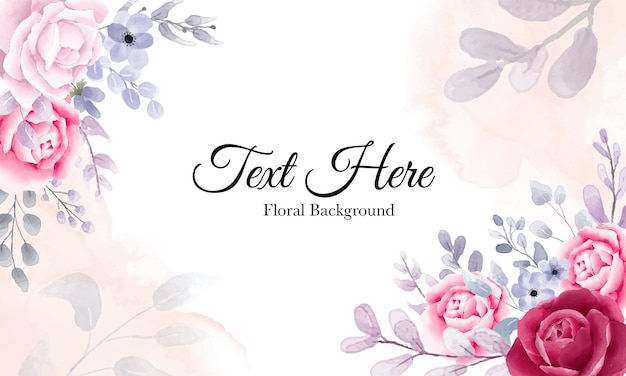 Elegant watercolor floral background with beautiful floral ornaments