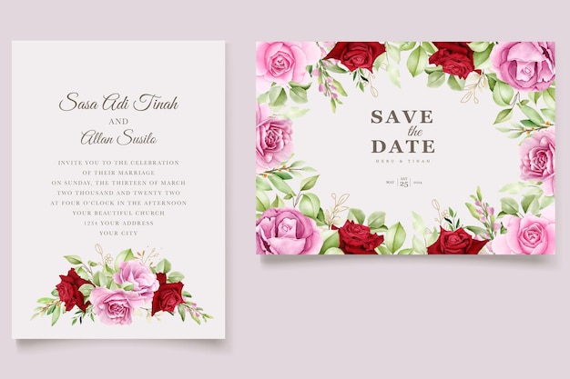 elegant watercolor floral card set