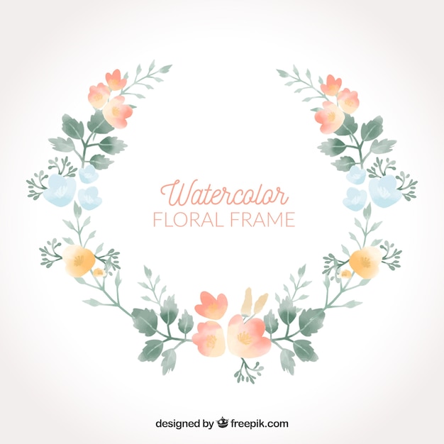 Free vector elegant watercolor floral frame