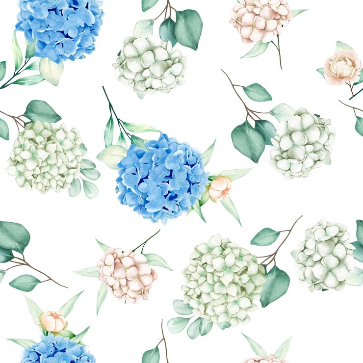 Free Vector elegant watercolor floral seamless pattern