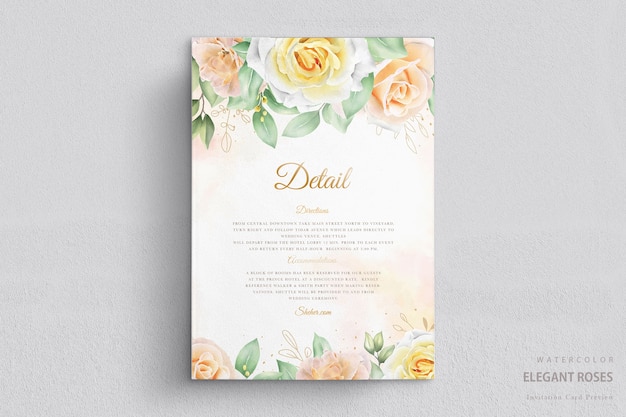 Elegant watercolor floral wedding card