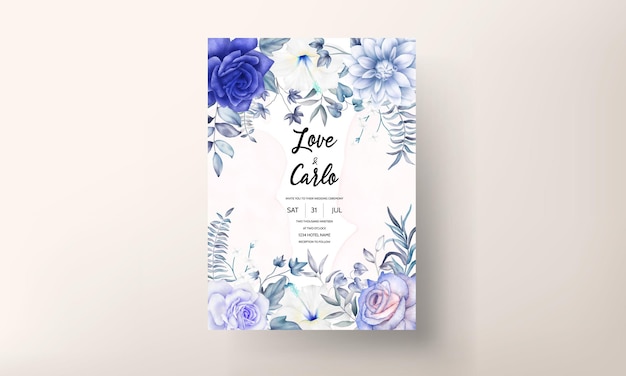 elegant watercolor floral wedding invitation card template