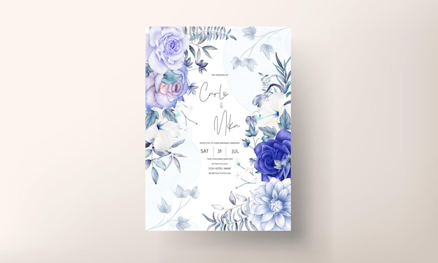 elegant watercolor floral wedding invitation card template