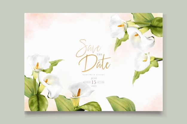 elegant watercolor floral with soft color invitation card template