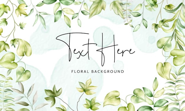 elegant watercolor greenery leaves floral background