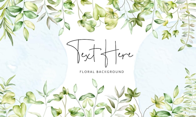 elegant watercolor greenery leaves floral background