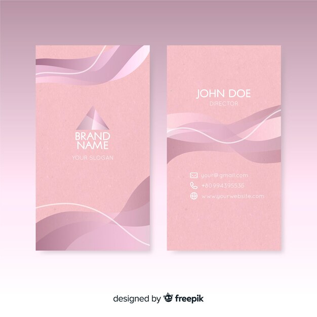 Elegant waves business card