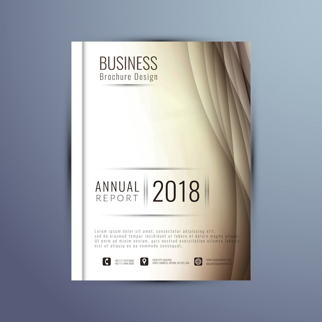 Elegant wavy annual report brochure design