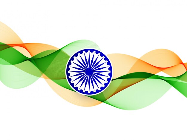Элегантный волнистый фон индийского флага