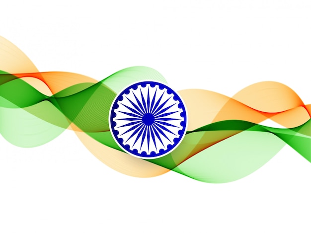 Elegant wavy Indian flag background 