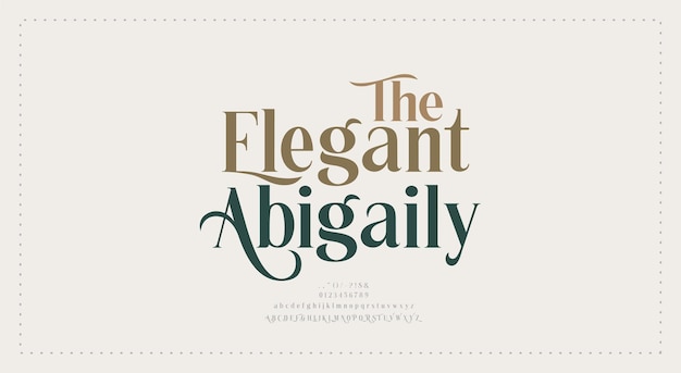 Elegant wedding alphabet letter font. typography luxury classic serif fonts decorative vintage retro