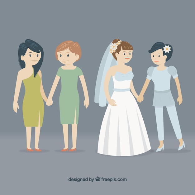 Free vector elegant wedding couples