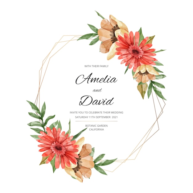 Elegant wedding floral frame theme