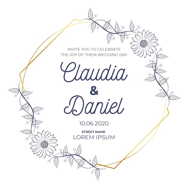 Free vector elegant wedding floral frame