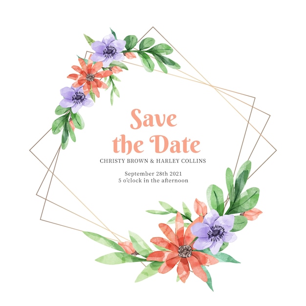 Free vector elegant wedding floral frame