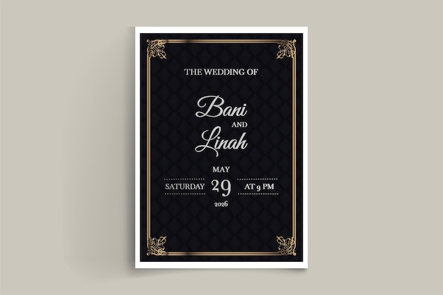 Elegant wedding invitation card template set