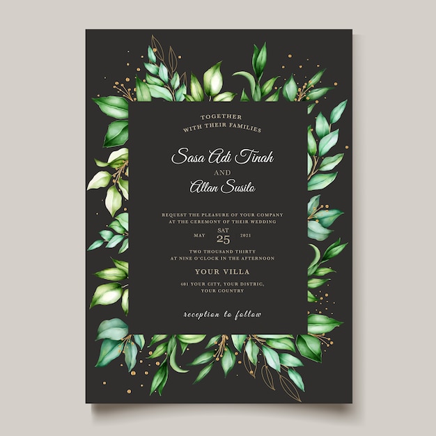 Free vector elegant wedding invitation card template
