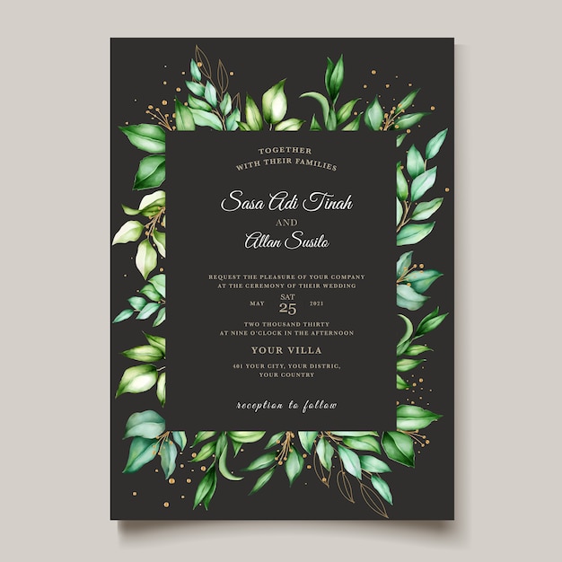 Elegant wedding invitation card template