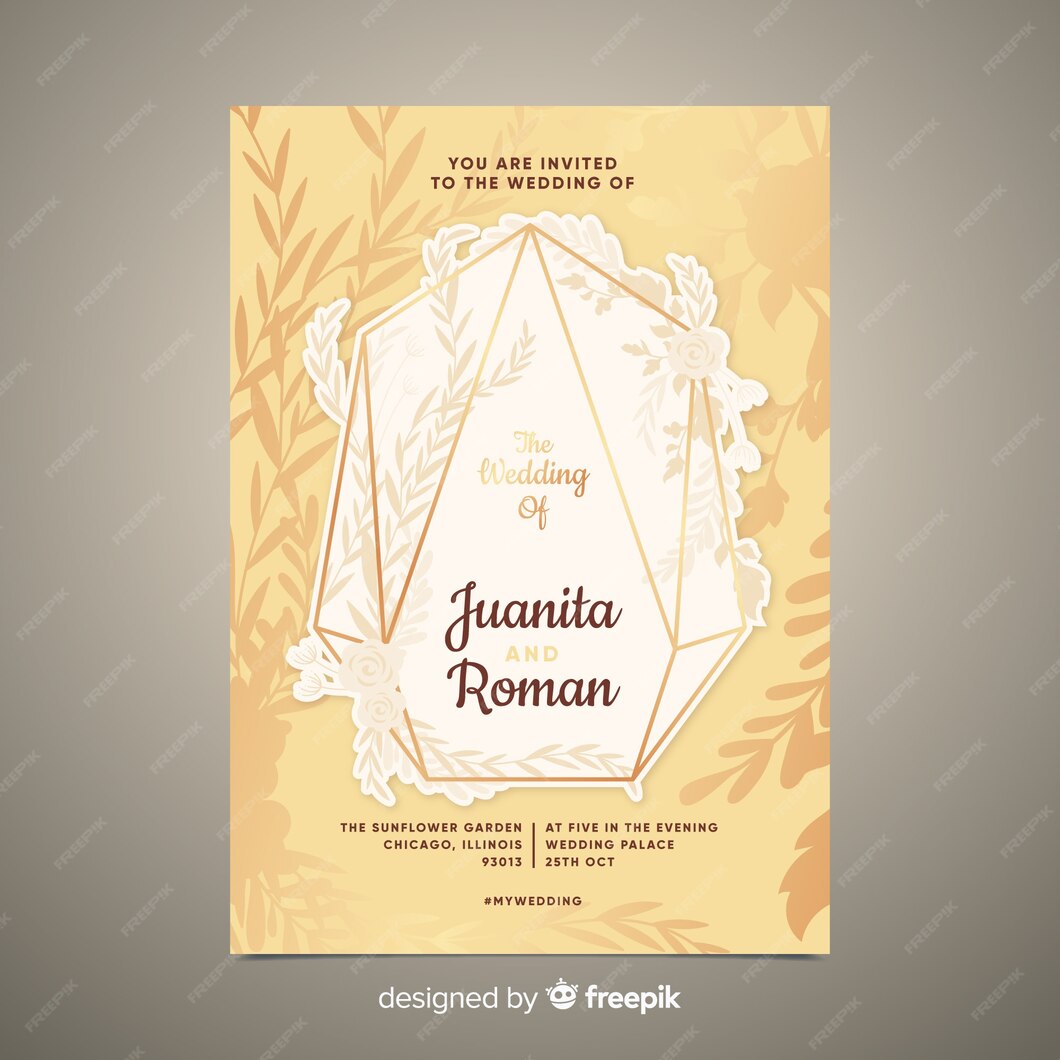 Free Vector | Elegant wedding invitation card template