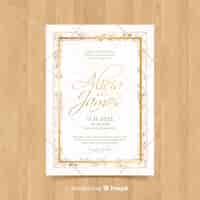 Free vector elegant wedding invitation card template