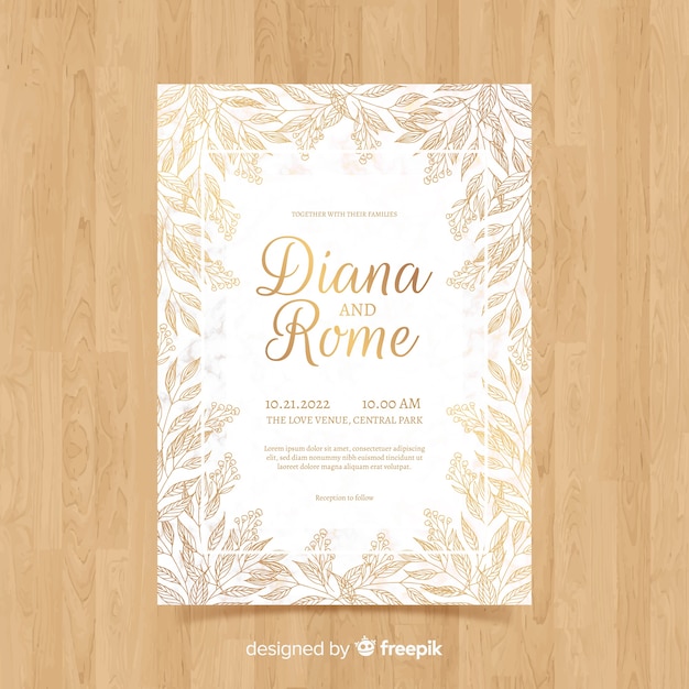 Elegant wedding invitation card template