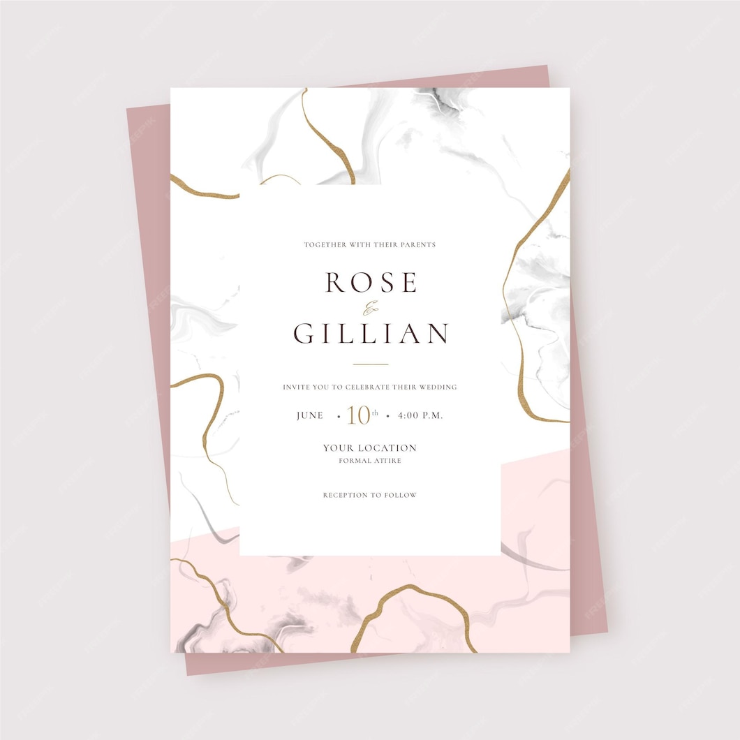 Free Vector | Elegant wedding invitation card template