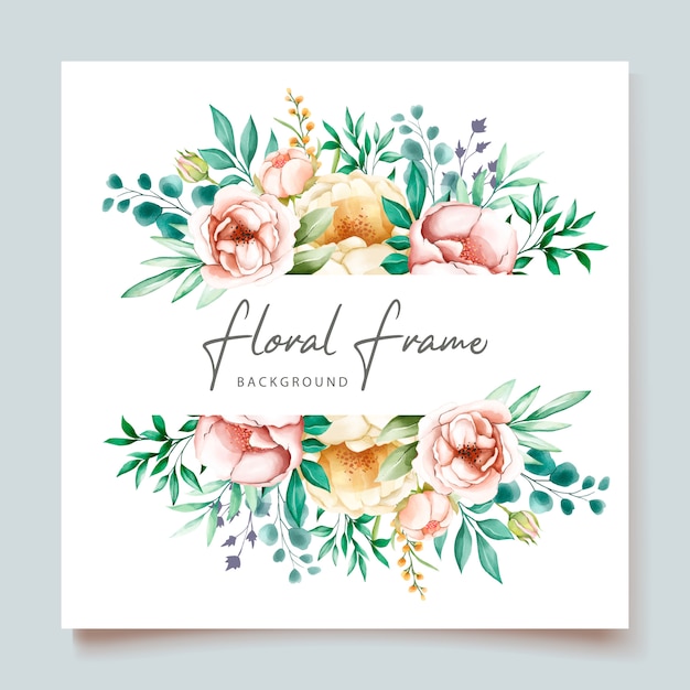 Elegant wedding invitation card with beautiful floral