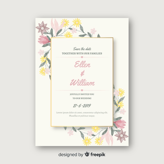 Elegant wedding invitation card