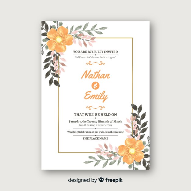 Elegant wedding invitation card