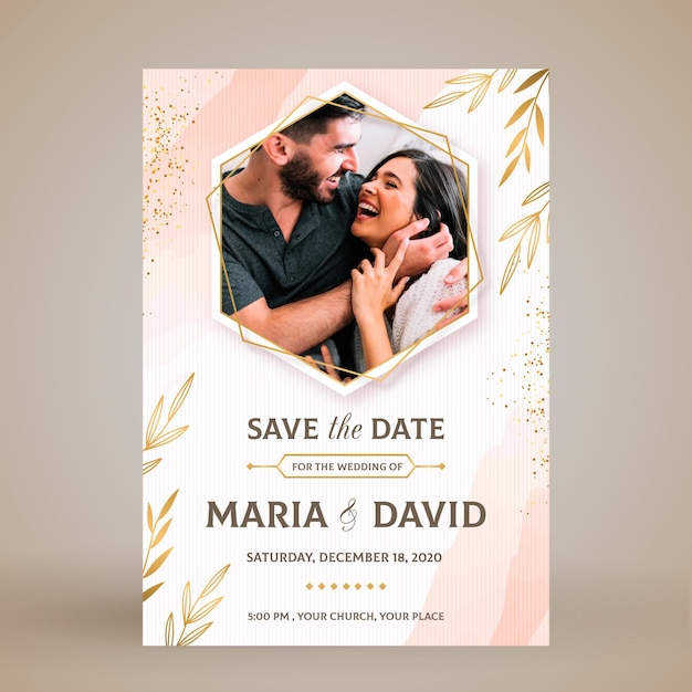 Free vector elegant wedding invitation card