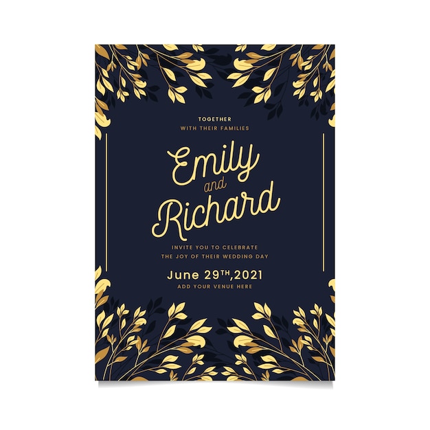 Free vector elegant wedding invitation concept