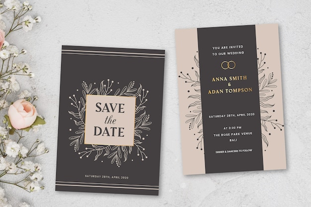 Elegant wedding invitation concept