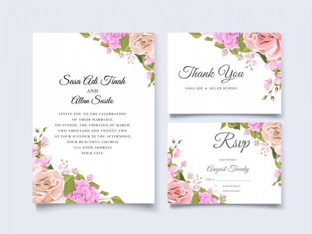 elegant wedding invitation designg with beautiful floral