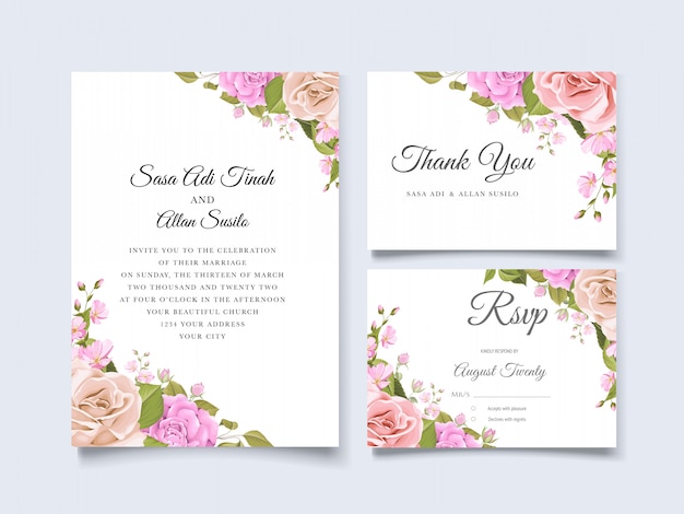 elegant wedding invitation designg with beautiful floral