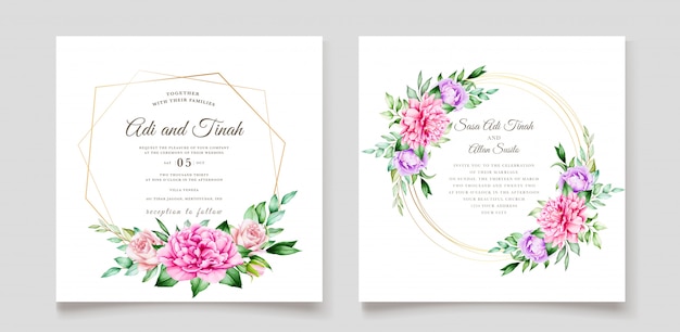 Elegant wedding invitation designg with beautiful floral