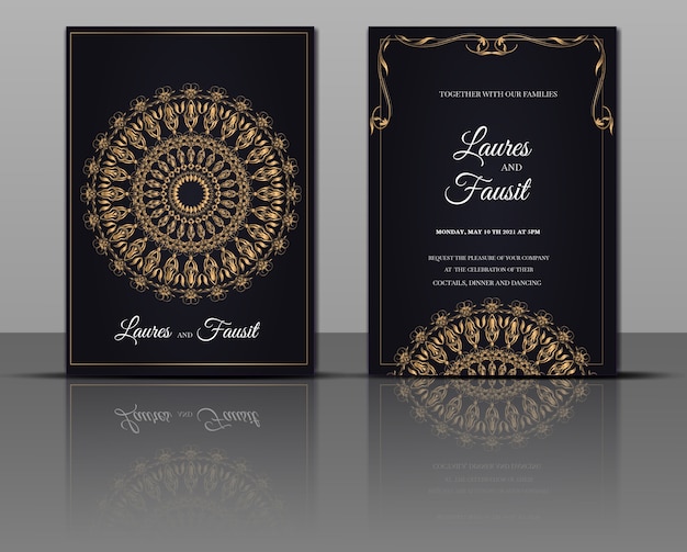 Free vector elegant wedding invitation monoline card