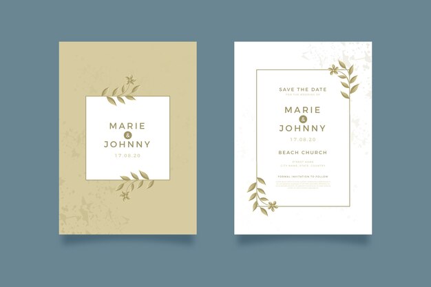 Elegant wedding invitation template collection