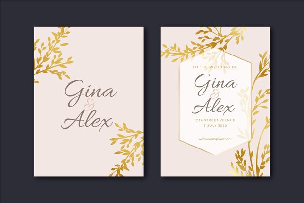 Elegant wedding invitation template collection