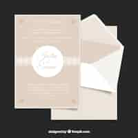 Free vector elegant wedding invitation template with vintage style