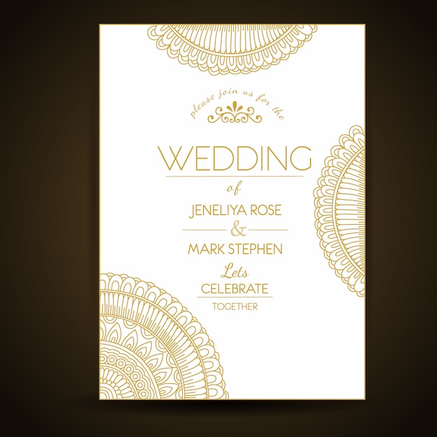 Free vector elegant wedding invitation template