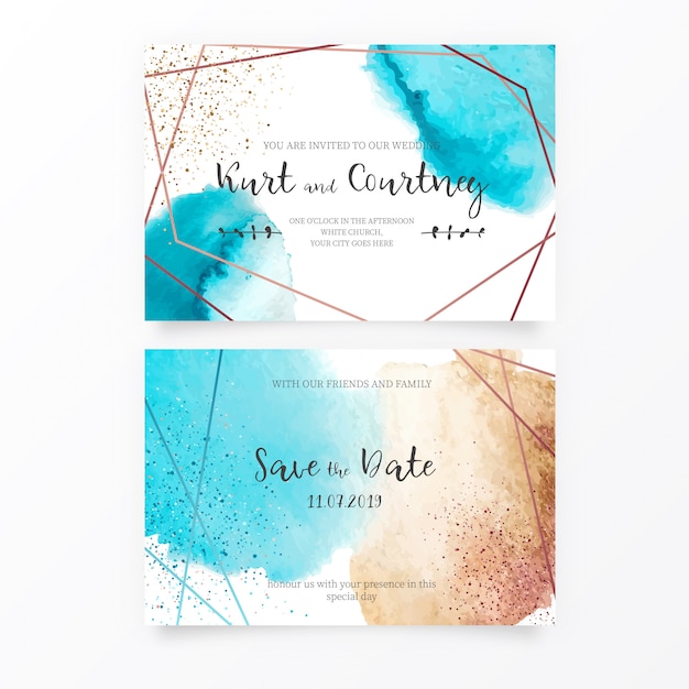 Free vector elegant wedding invitation template