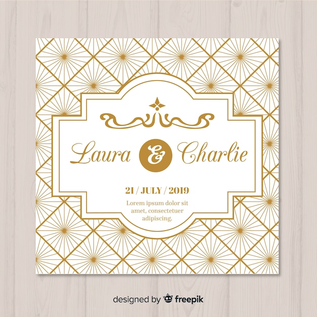 Free vector elegant wedding invitation template