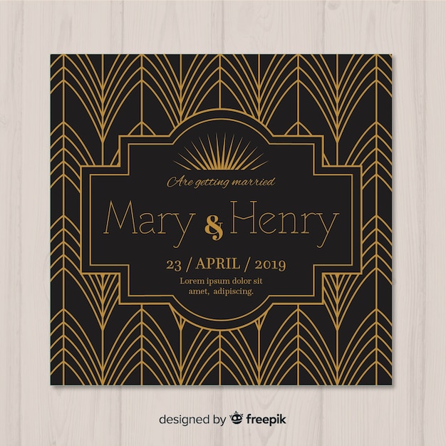 Elegant Wedding Invitation Template – Free Vector Template Download